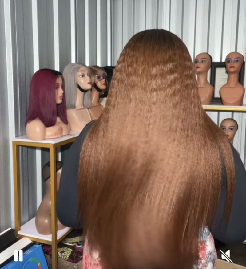 26” SDD brown kinky straight with 5x5 closure