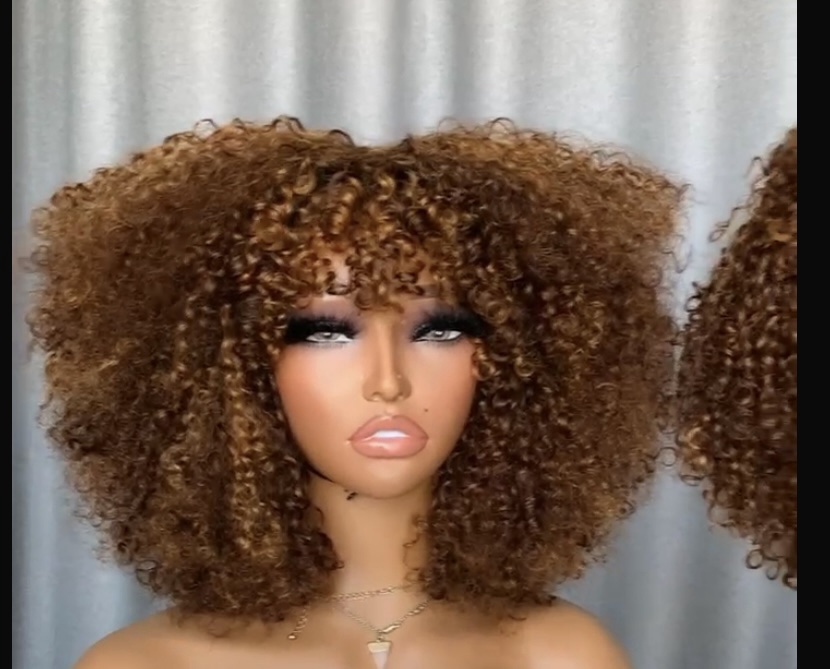 12” paino color pixie curl fringe wig