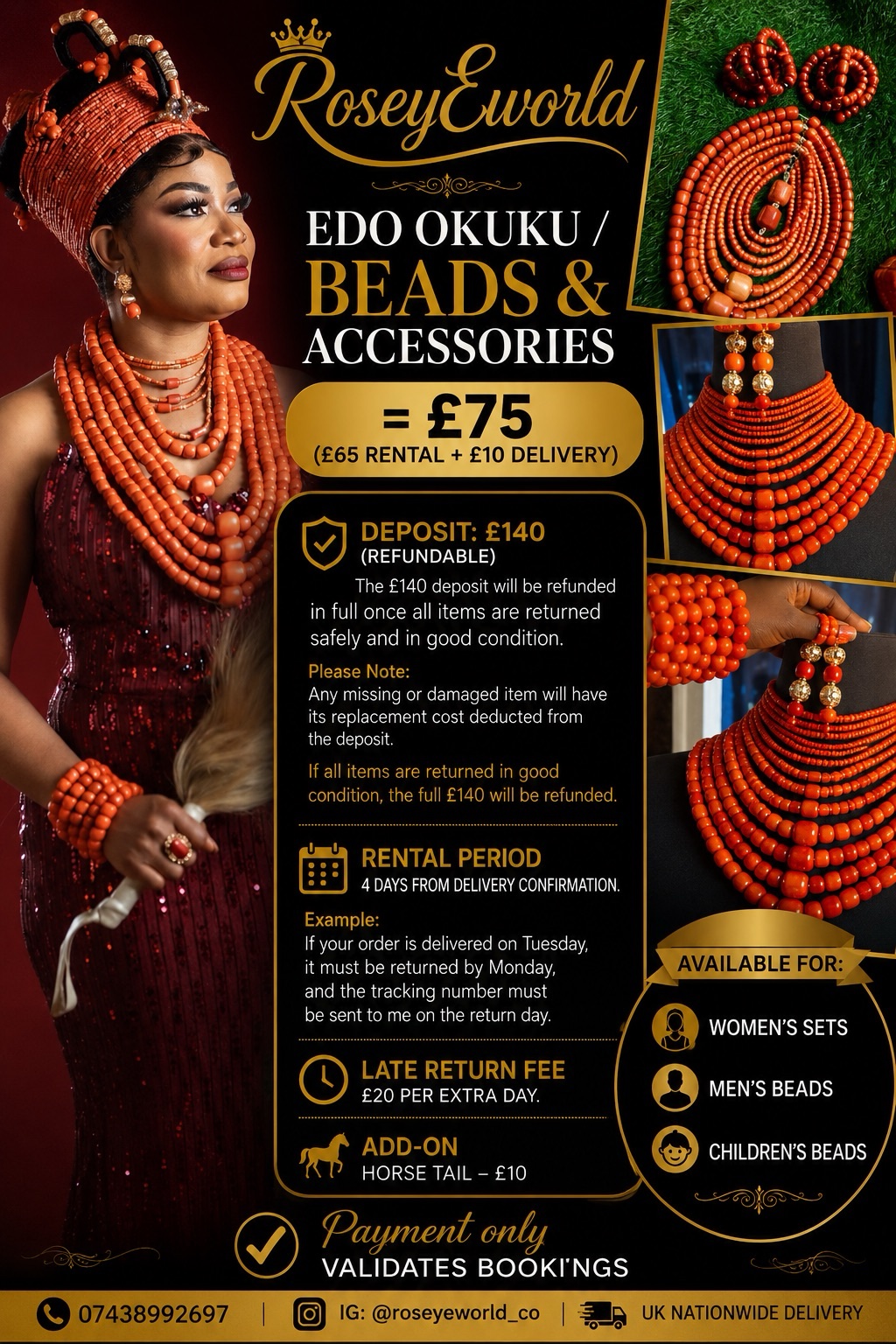 Edo okuku and beads for rent - Image 2