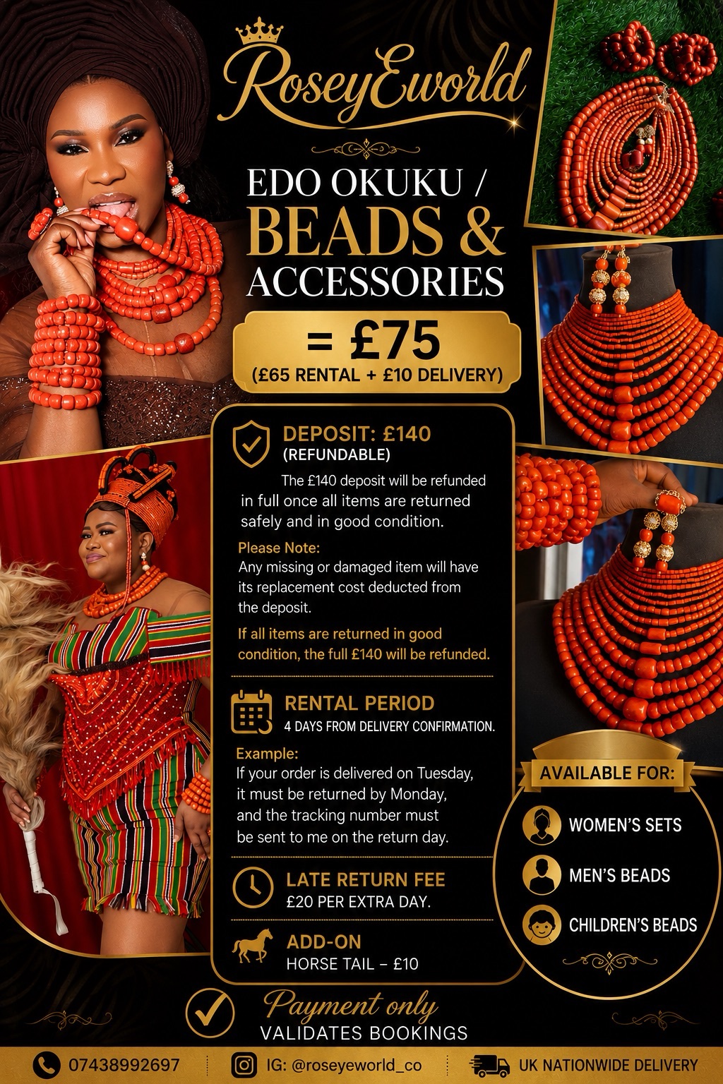 Edo okuku and beads for rent - Image 3